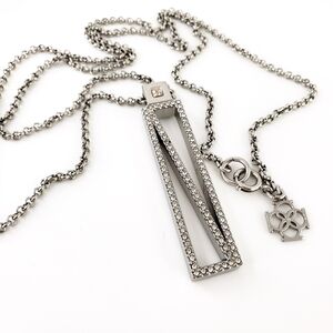 Y2K Ann Taylor Long Necklace Pendant with Rhinestones classic